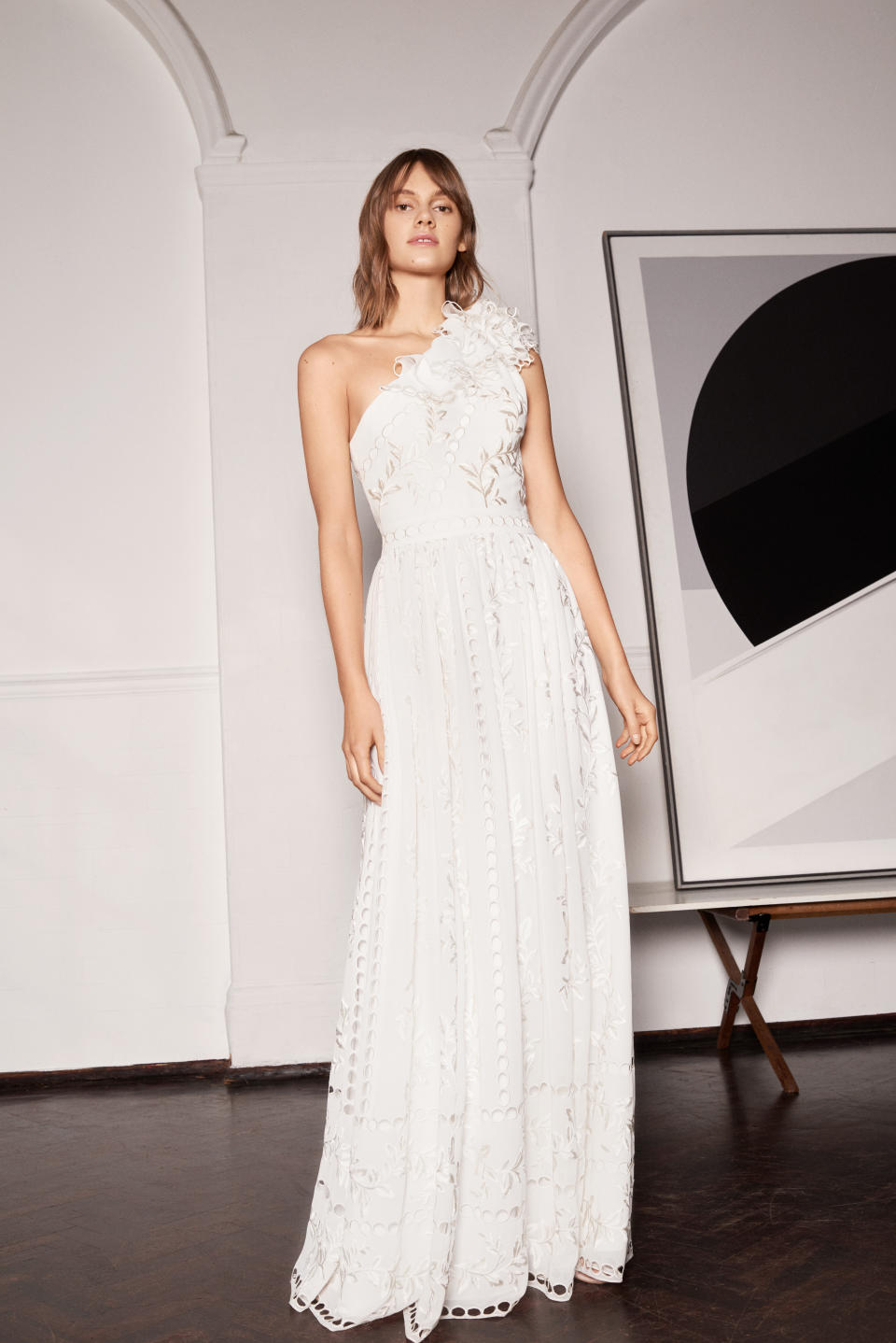 <em>The ‘Adelaide’ one-shoulder gown, £699</em>