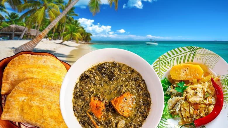 Jamaican dishes on table