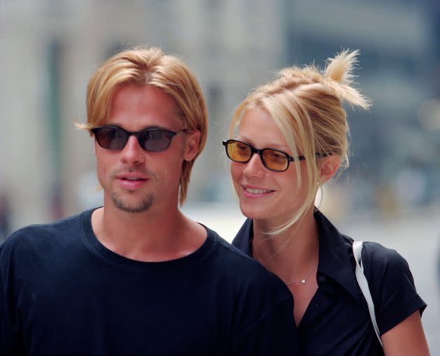 Brad Pitt (left) and Gwyneth Paltrow in 1996. (Photo: Lawrence Schwartzwald via Getty Images)