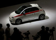 FILE PHOTO: The new Cinquecento Fiat car is displayed during a press conference in Turin July 5, 2007. REUTERS/Alessandro Garofalo/File Photo