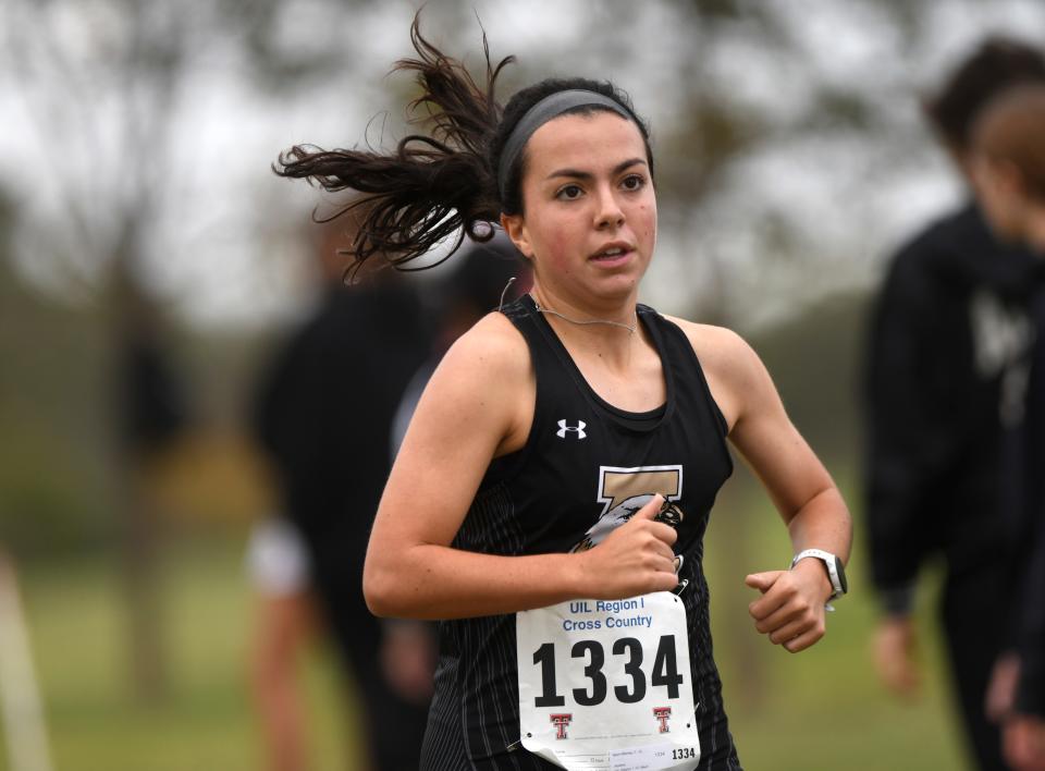 Abilene High's Marin Murray competes in the Region I-5A cross country meet Oct. 23 at Mae Simmons Park in Lubbock.