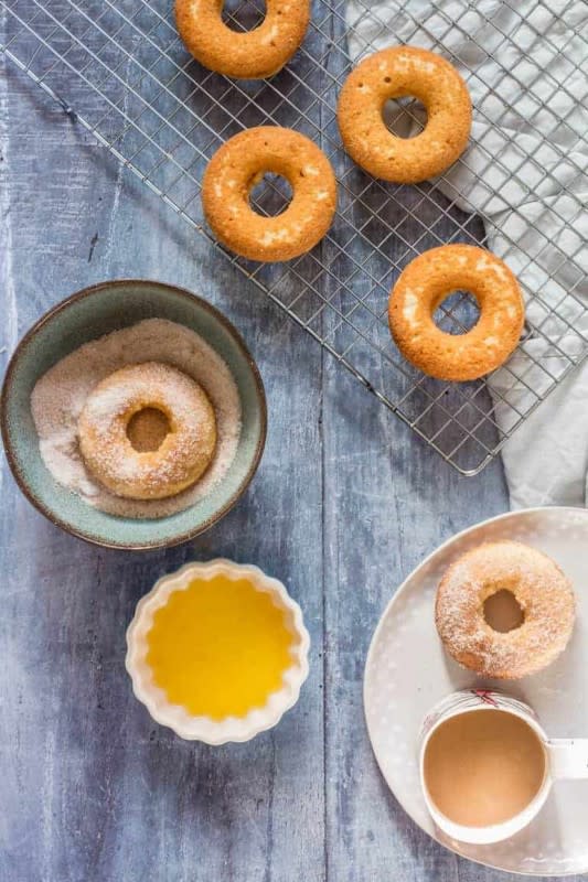 <p>Easy orange donuts flavored with orange zest and orange juice.</p><p><strong>Get the recipe: <a href="https://recipesfromapantry.com/baked-orange-doughnuts-with-cinnamon-sugar-donut/" rel="nofollow noopener" target="_blank" data-ylk="slk:Baked Orange Donuts with Cinnamon Sugar;elm:context_link;itc:0;sec:content-canvas" class="link rapid-noclick-resp"><em>Baked Orange Donuts with Cinnamon Sugar</em></a></strong></p>