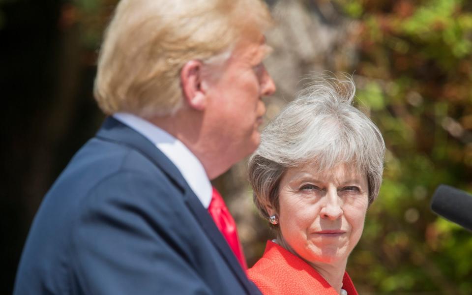 Donald Trump and Theresa May at Chequers during his first trip to Britain as president in 2018 - PAUL GROVER FOR THE TELEGRAPH 