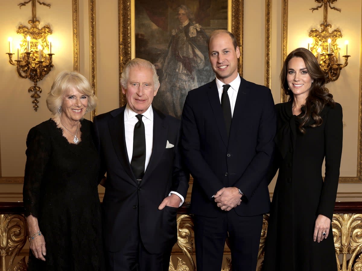 King Charles III, Camilla, Queen Consort, and the Prince and Princess of Wales (Getty Images)
