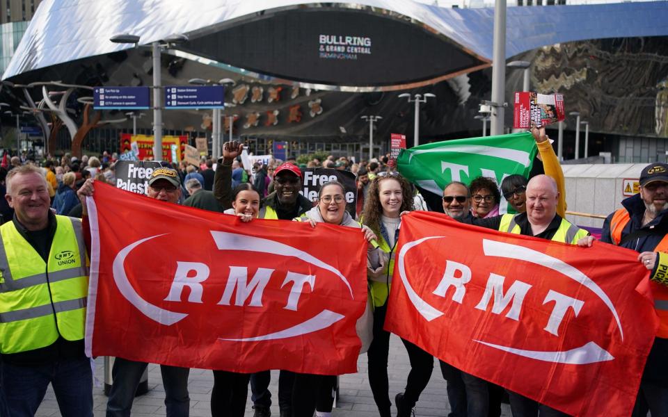 RMT picket line - Jacob King/PA Wire