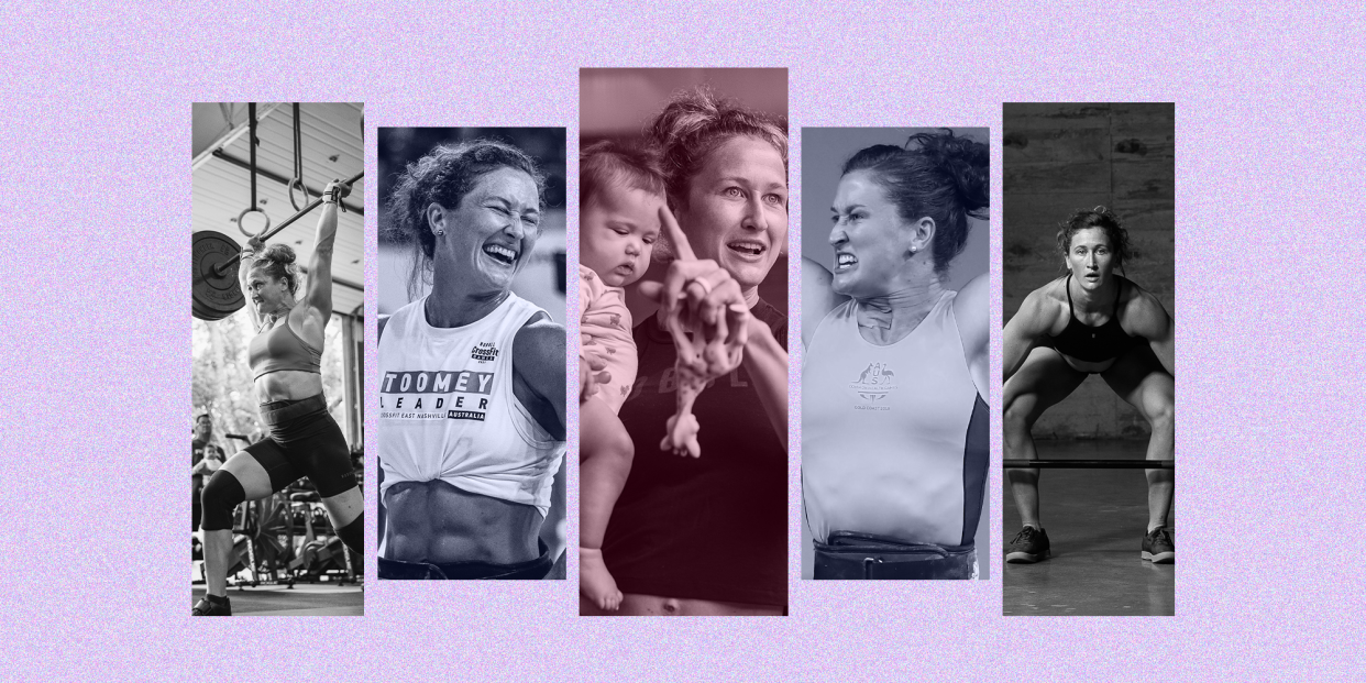 Tia-Clair Toomey-Orr bereitet sich auf die Teilnahme an den CrossFit Games 2024 vor, während Tochter Willow zusieht. - Copyright: Nobull/Goruck, Michael Steele/Staff/Getty Images, Abanti Chowdhury/BI