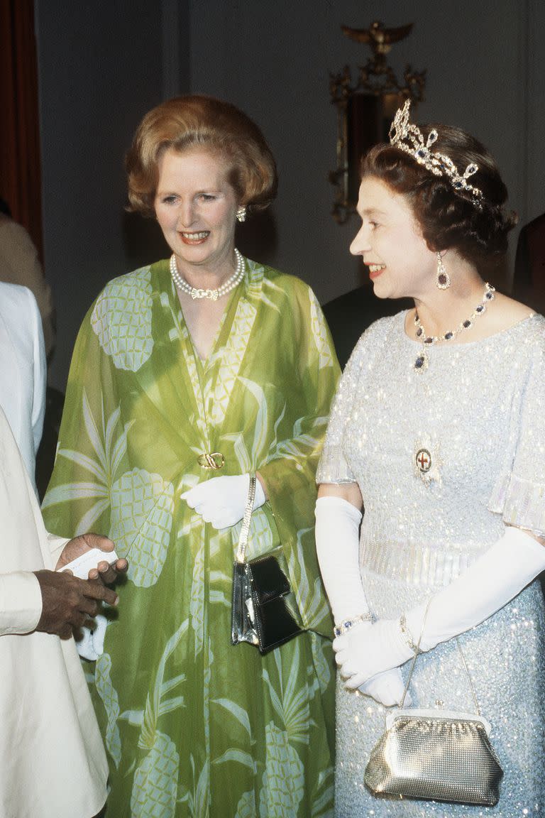 En una visita a Zambia, con Margaret Thatcher, en 1979