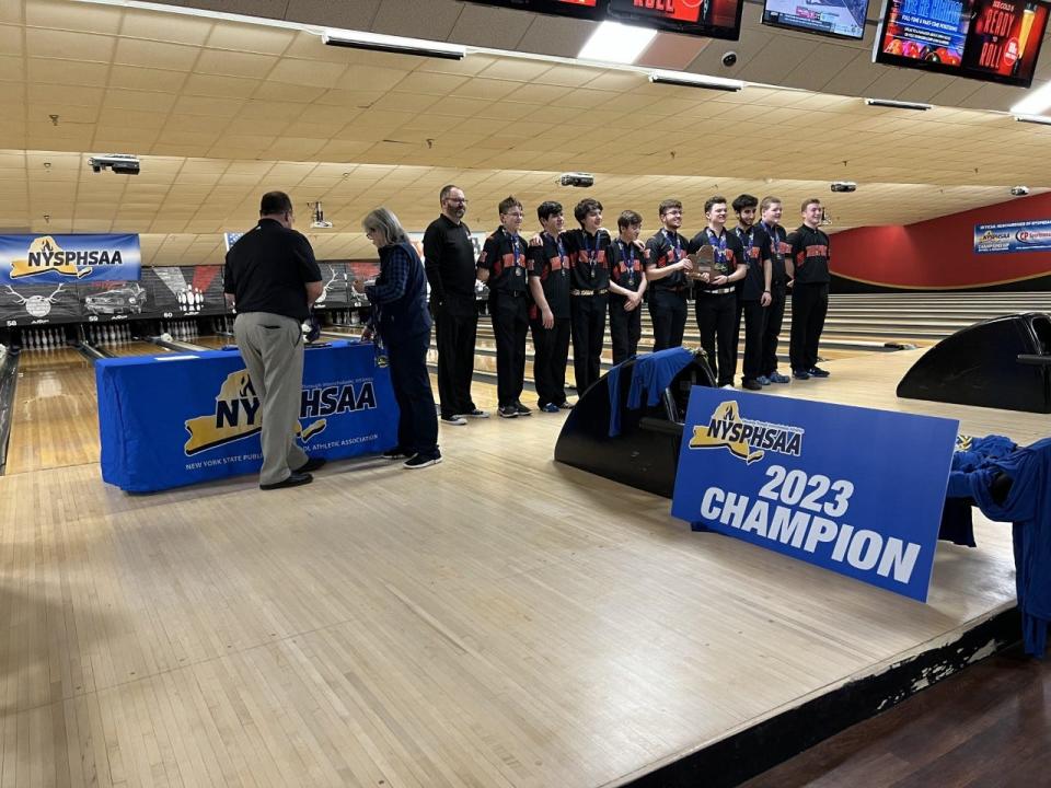 Hilton's boys bowling team took second place at the NYSPHSAA Division I Boys Bowling Championships Friday in Syracuse.