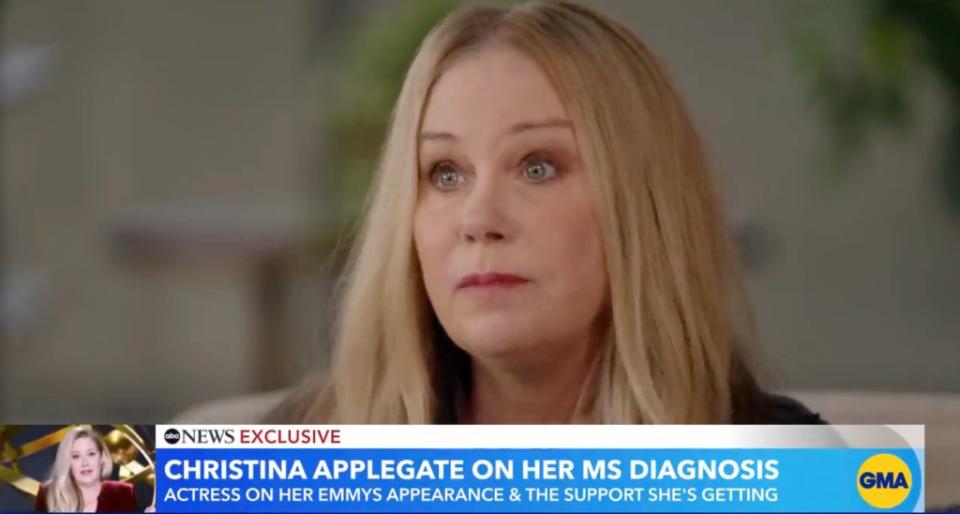 Christina Applegate joked that she “blacked out” during her Emmys appearance in January and got candid about her multiple sclerosis diagnosis during a teaser clip for an upcoming interview on “Good Morning America.” GMA/ABC