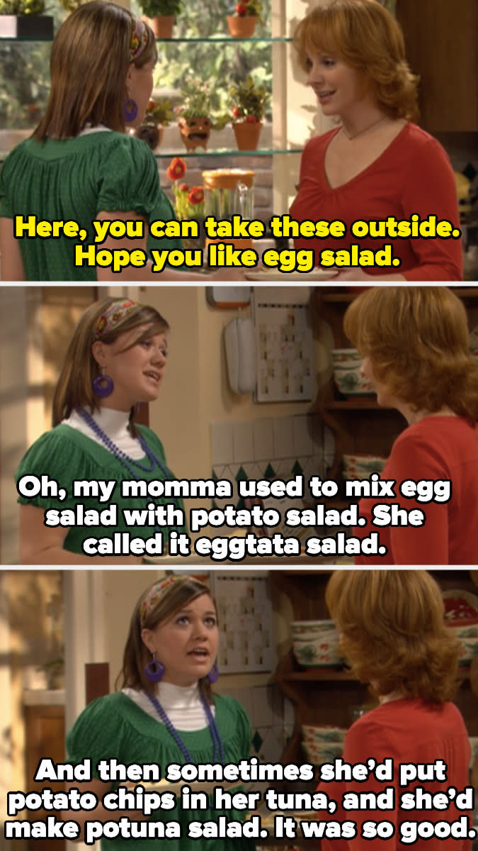 Kelly Clarkson talking about egg salad with Reba