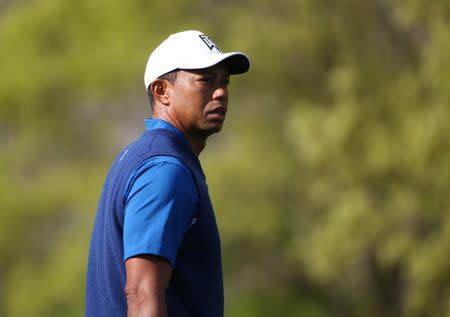 May 16, 2019; Bethpage, NY, USA; Tiger Woods on the practice tee before the first round of the PGA Championship golf tournament at Bethpage State Park - Black Course. Mandatory Credit: Peter Casey-USA TODAY Sports