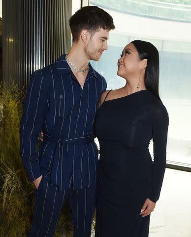<p>Gilbert Flores/WWD via Getty Images</p> Anthony De La Torre and Lana Condor in New York City on Sept. 10, 2023