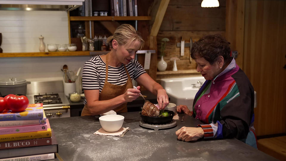 Chef Erin French at The Lost Kitchen Restaurant, with correspondent Martha Teichner.  / Credit: CBS News