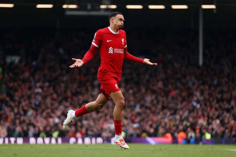 Trent Alexander-Arnold scored a stunning free-kick against Fulham on April 21.