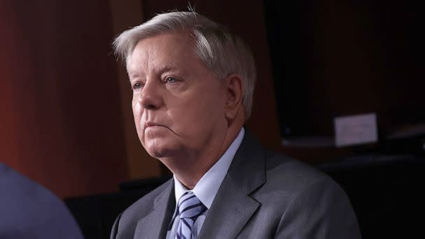 PHOTO: Sen. Lindsey Graham attends a news conference at the U.S. Capitol, Sept. 29, 2022. (Alex Wong/Getty Images, FILE)