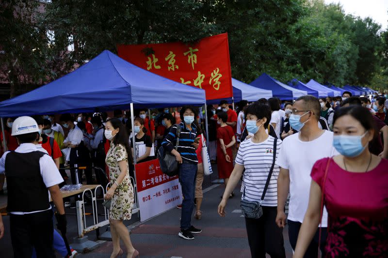 Annual national college entrance exam amid the coronavirus disease (COVID-19) outbreak in Beijing