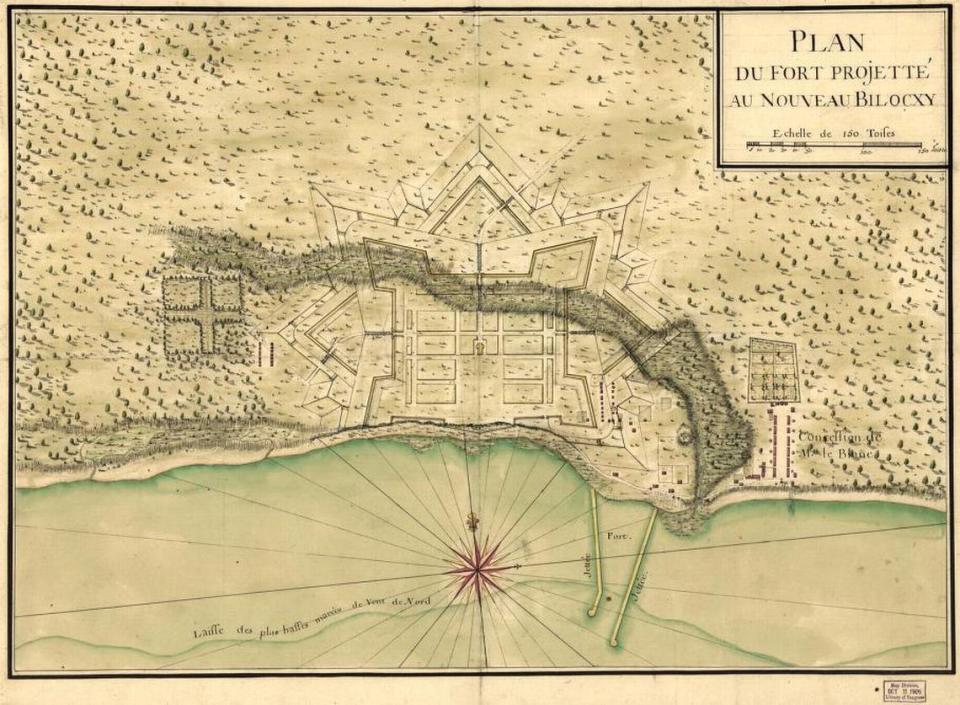 A 1721 French Map of New Biloxi