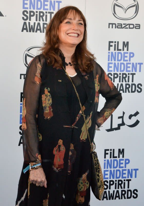 Karen Allen attends the 35th annual Film Independent Spirit Awards in Santa Monica, Calif., on February 8, 2020. The actor turns 71 on October 5. File Photo Jim Ruymen/UPI