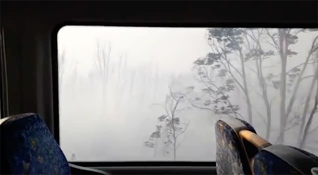 Smoke blocked the view of passengers. Source: YouTube/ Rohit Mahajan