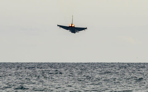 The Eurofighter was executing a spectacular loop-the-loop when it crashed into the sea - Credit: NurPhoto