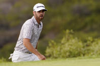 Matthew Wolff walks off the 13th green during the second round of the U.S. Open Golf Championship, Friday, June 18, 2021, at Torrey Pines Golf Course in San Diego. (AP Photo/Jae C. Hong)