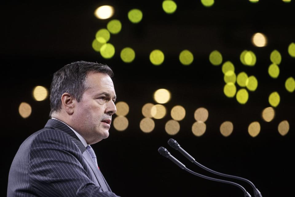 Alberta Premier Jason Kenney delivers his State of the Province address to the Edmonton Chamber of Commerce in Edmonton on October 29, 2019. As part of the Fair Deal Panel that Kenney announced on Nov. 9, the repatriation of nearly $40 billion in Canada Pension Plan assets will be explored.