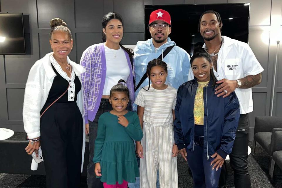 Chance the Rapper’s Young Daughters Pose with Simone Biles and They’re Almost Her Height