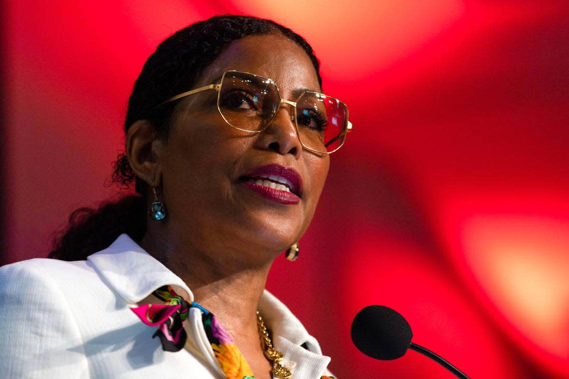 Malcolm X’s daughter Ilyasah Shabazz will serve as the keynote speaker during FIU’s 32nd Annual MLK Commemorative Breakfast at Florida International University’s Graham Center Ballroom in Miami, Florida, on Friday, January 13, 2023.
