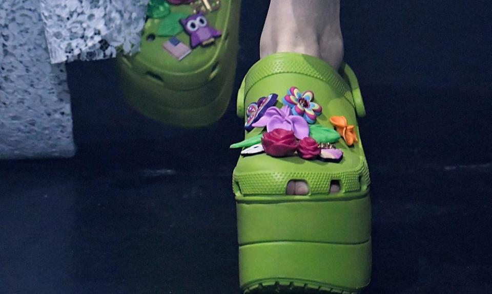 Crocs launched high-fashion collaborations with Balenciaga, pictured.