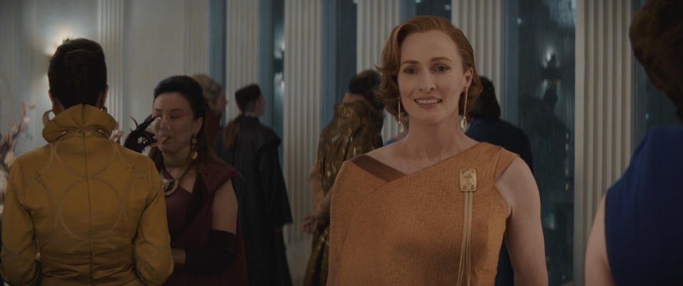 Mon Mothma (Genevieve O'Reilly) in Andor (Lucasfilm/Disney+)