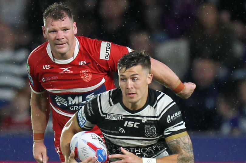 Hull KR's Danny Tickle against Hull FC.