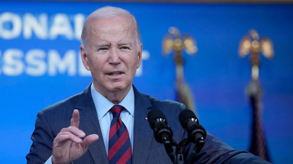 PHOTO: President Joe Biden speaks about climate change in the South Court Auditorium on the White House complex, Nov. 14, 2023, in Washington. (Susan Walsh/AP)