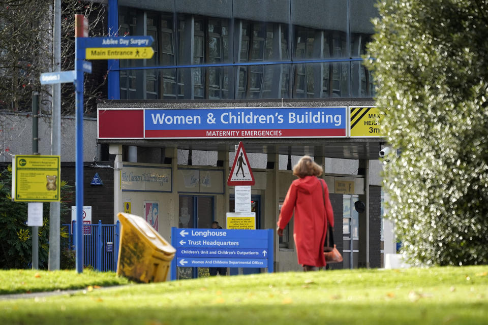 CHESTER, ENGLAND - NOVEMBER 12: A general view of the Countess of Chester Hospital, where nurse Lucy Letby used to work on November 12, 2020 in Chester, England. Lucy Letby, formerly a nurse at Countess of Chester Hospital, is charged with eight counts of murder and 10 counts of attempted murder stemming from deaths at the hospital between June 2015 and June 2016. (Photo by Christopher Furlong/Getty Images)