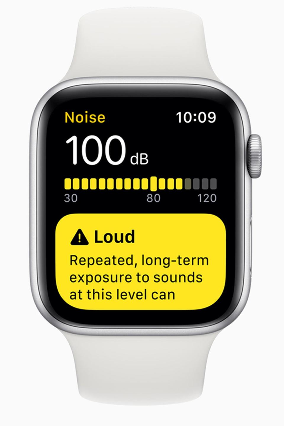 The Noise app determines how high sound levels can negatively impact hearing (Apple)