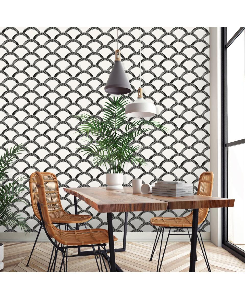 7) Mosaic Scallop Removable Wallpaper