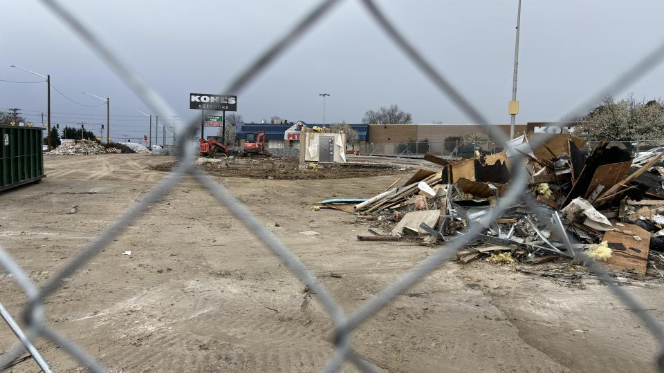 In March 2024, rubble from a demolished former bank sits on the parking lot at Kirkwood Plaza in Milltown. The bank, at 4433 Kirkwood Highway, was cleared to make way for Delaware's fourth location of Maryland-based barbecue chain Mission BBQ,