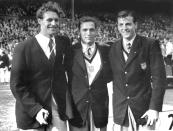 <p>Youth won again when American 17-year-old Bob Mathias (center) became the youngest track athlete ever to win an event: the decathlon. </p>