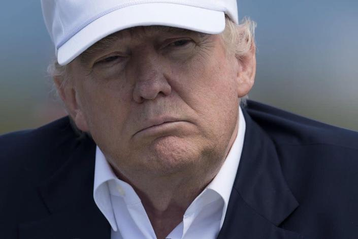 Donald Trump on a previous visit to his Scottish golf course  (Getty)