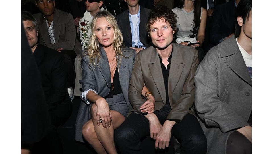 Kate Moss and Nikolai von Bismarck attend the Dior Homme Menswear Spring/Summer 2025 show as part of Paris Fashion Week on June 21, 2024 in Paris, France. (Photo by Stephane Cardinale - Corbis/Corbis via Getty Images)