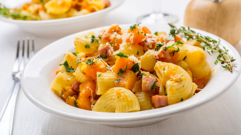 butternut squash pasta with pancetta