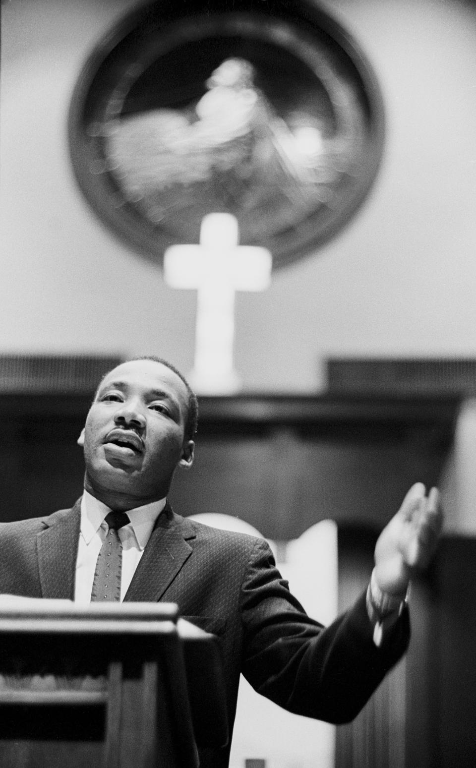 Dr. Martin Luther King Jr. preaching at the Ebenezer Baptist Church in Atlanta, circa 1960.<span class="copyright">Dozier Mobley—Getty Images</span>