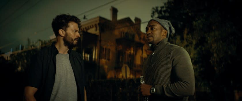 Jamie Dornan and Anthony Mackie play New Orleans paramedics in "Synchronic." (Well Go USA)