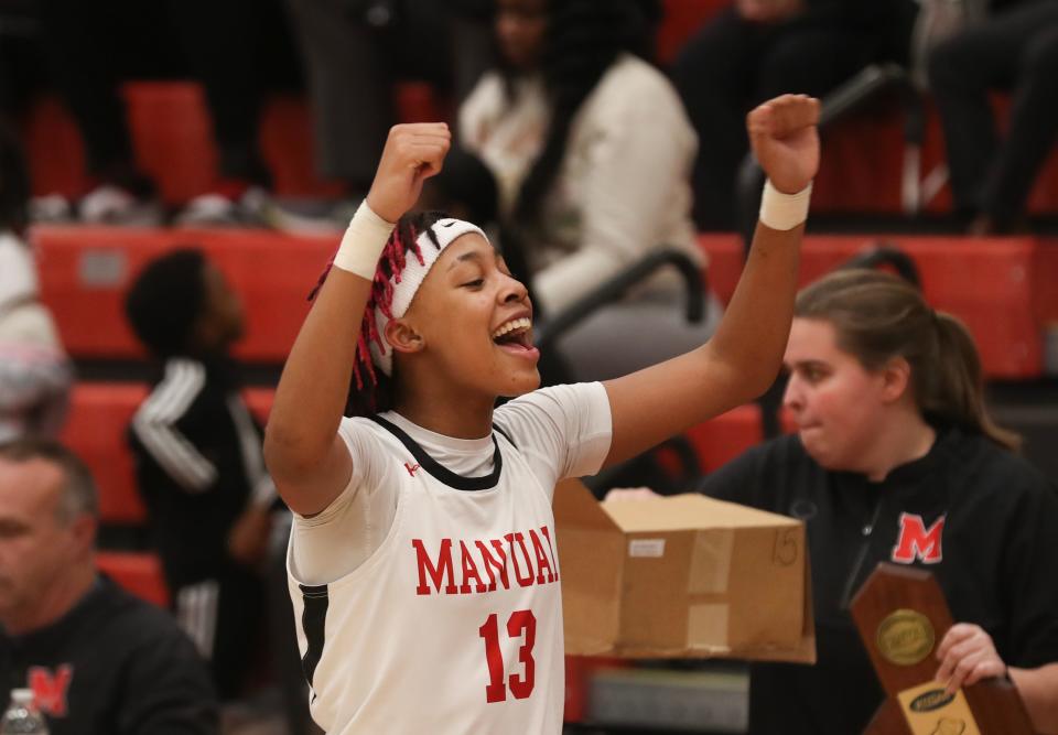 Manual’s Ashlinn James celebrates after beating Central in the District 25 finals.
Feb. 29, 2024
