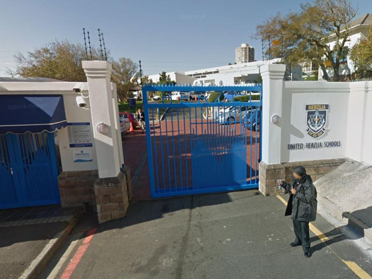 The grade nine pupils knelt in protest during an awards ceremony at United Herzlia Middle School in Cape Town, South Africa: Google Maps