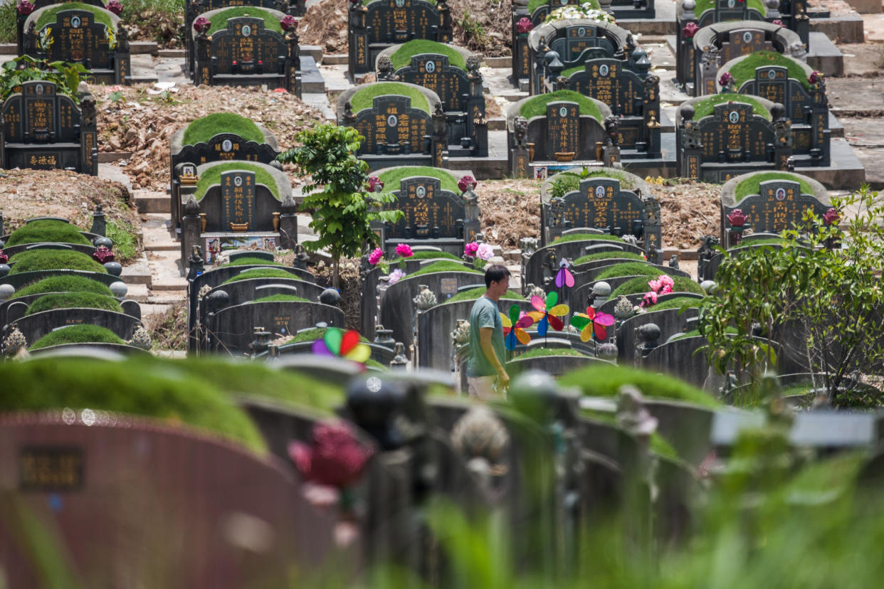 Chua Chu Kang Cemetery during the Qing Ming Festival in Singapore.