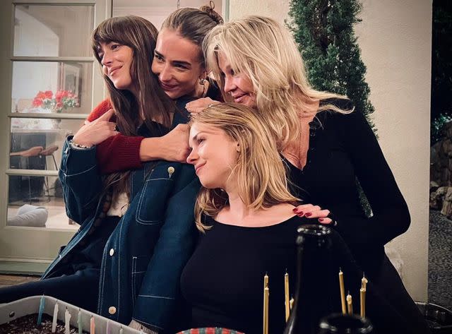 <p>melaniegriffith/Instagram</p> From left: Dakota Johnson, Grace Johnson, Stella Banderas and Melanie Griffith photographed together