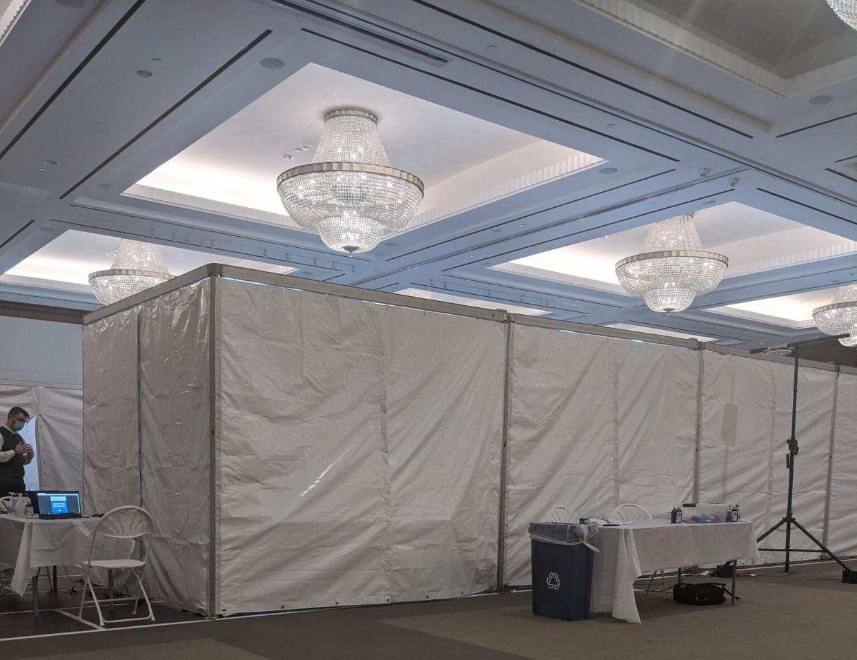 Nurse Brittany Lute was vaccinated in a ballroom in the Cleveland Clinic Intercontinental Hotel. (Photo: Brittany Lute)