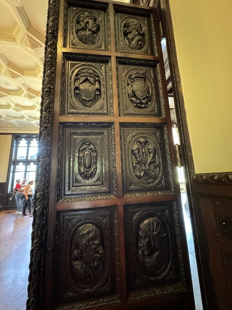 doors inside the billiards room at hempstead house from the 16th century