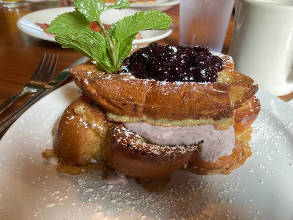 Blueberry stuffed french toast from Honey's Farm Fresh Gourmet Kitchen in Lewes.