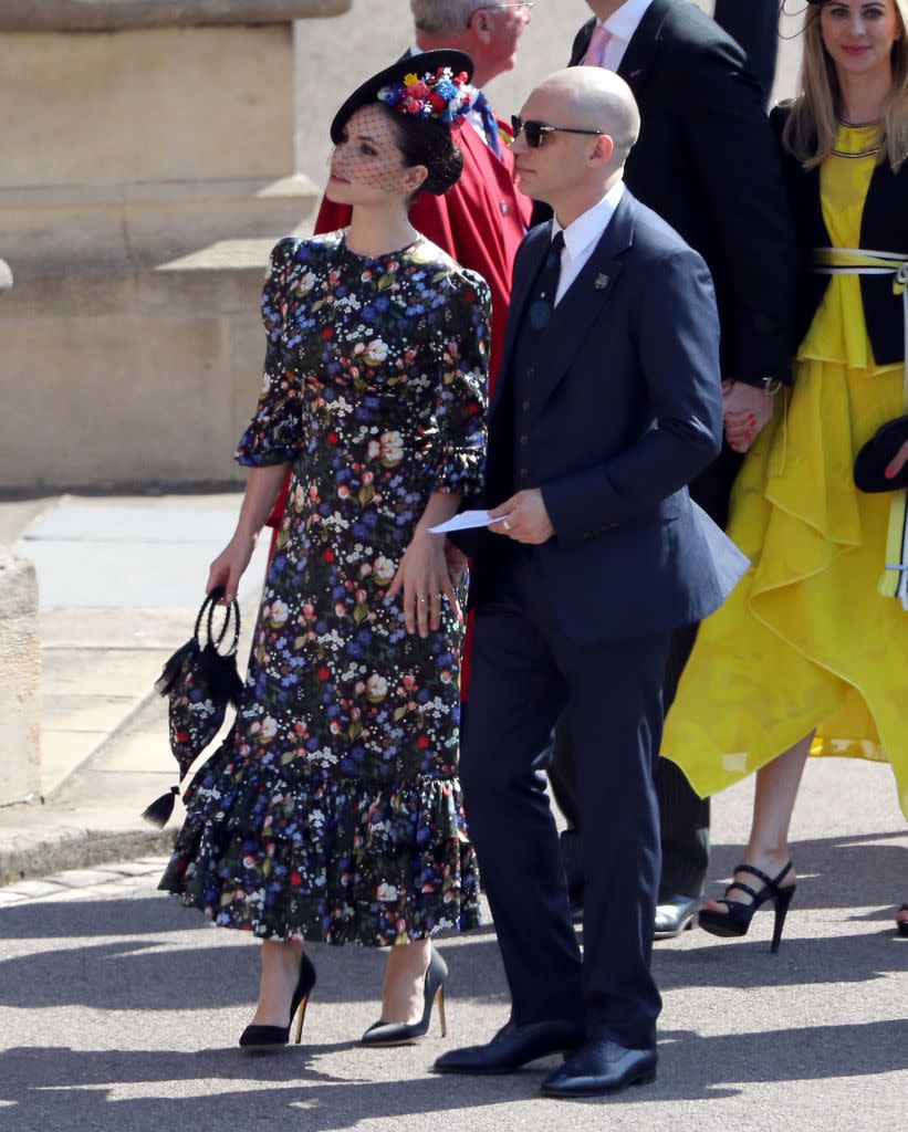 windsor, united kingdom may 19 charlotte riley and tom hardy arrive for the wedding of prince harry and meghan markle at windsor castle on may 19, 2018 in windsor, england photo by andrew matthews wpa poolgetty images